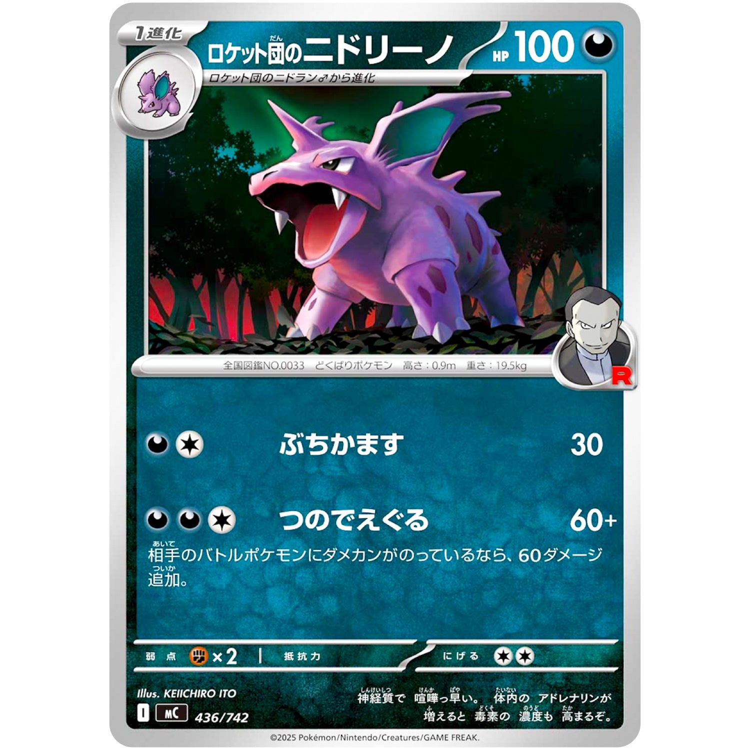 ロケット団のニドリーノ (436/742 スタートデッキ100 バトルコレクション【MC】)