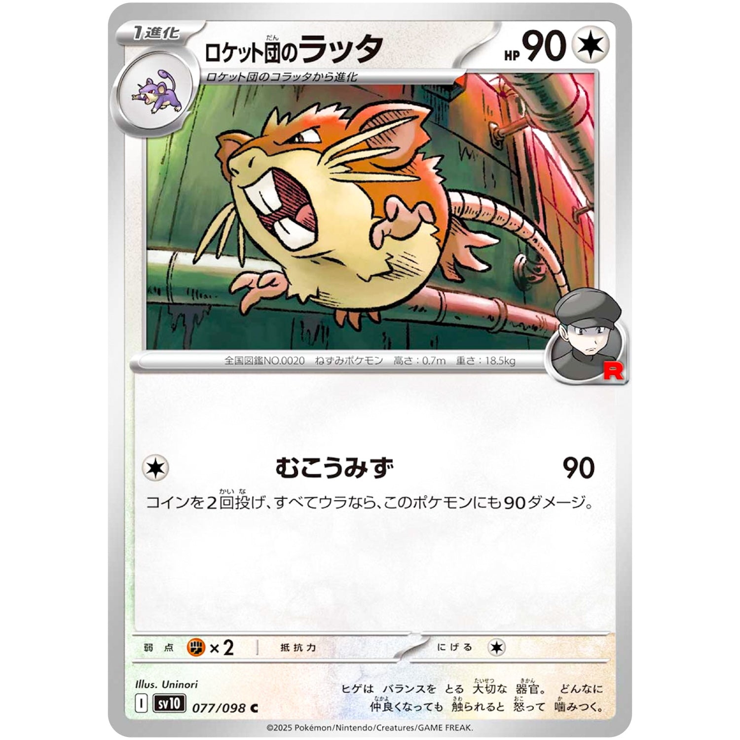 ロケット団のラッタ【C】(077/098 ロケット団の栄光【SV10】)