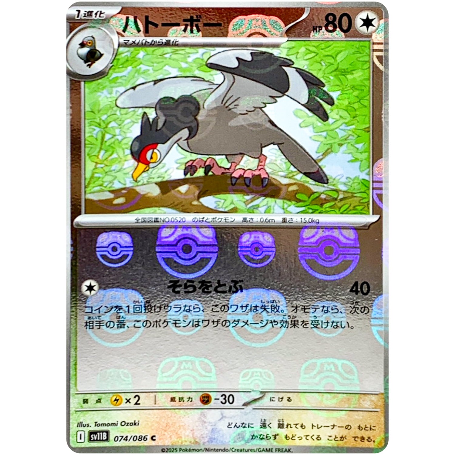 ハトーボー マスターボールミラー【C】(074/086 ブラックボルト【SV11B】)